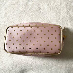 NWOT Mikimoto 1 pearl pink golden polkadot cosmetic bag Jewelry pouch